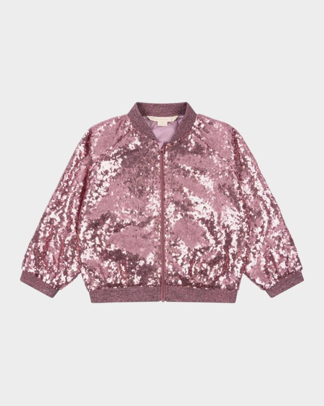 Girl's Starla Sequin Cherry-Print Jacket, Size 2-8